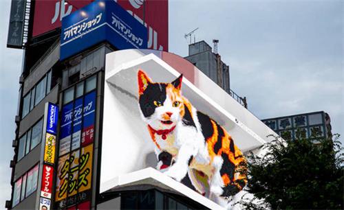 Quảng cáo Mèo khổng lồ dưới dạng 3D gây sốt tại Nhật Bản